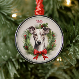 Greyhound Whippet Christmas Pet Memorial Hondenras Metalen Ornament