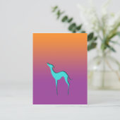 Greyhound Whippet dog blue oranje paarse ombre Briefkaart (Staand voorkant)