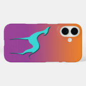 Greyhound Whippet dog blue oranje paarse ombre Case-Mate iPhone Case (Achterkant (horizontaal))