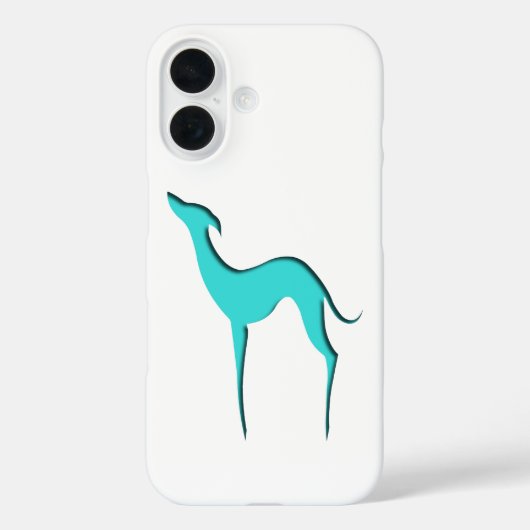 Greyhound Whippet dog blue silhouette Case-Mate iPhone Case (Achterkant)