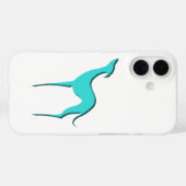 Greyhound Whippet dog blue silhouette Case-Mate iPhone Case (Achterkant (horizontaal))
