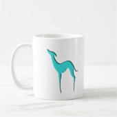 Greyhound Whippet dog blue silhouette Koffiemok (Links)