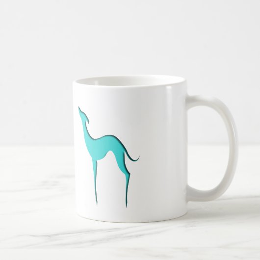 Greyhound Whippet dog blue silhouette Koffiemok (Rechts)