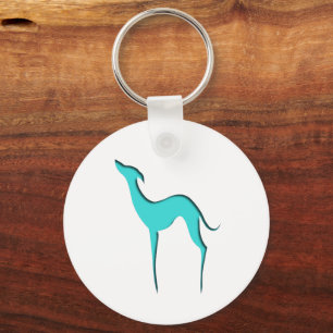 Greyhound Whippet dog blue silhouette Sleutelhanger