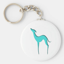Greyhound Whippet dog blue silhouette Sleutelhanger