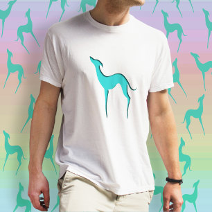 Greyhound Whippet dog blue silhouette T-shirt