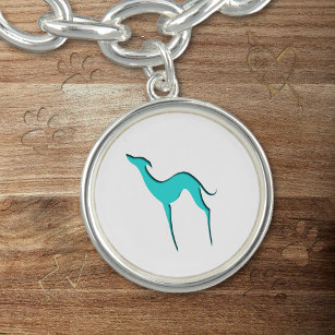 Greyhound Whippet dog Elegant turquoise silhouette Armband