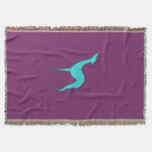 Greyhound Whippet dog Elegant turquoise silhouette Deken (Voorkant)