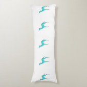 Greyhound Whippet dog Elegant turquoise silhouette Lichaamskussen (Voorkant Verticaal)