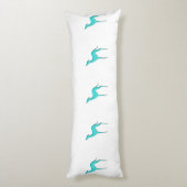 Greyhound Whippet dog Elegant turquoise silhouette Lichaamskussen (Achterkant (Verticaal))