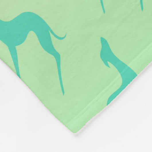 Greyhound whippet dog silhouettes fleece deken (Hoek)