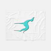 Greyhound Whippet dog turquoise silhouette Elegant Fleece Deken (Voorkant (Horizontaal))
