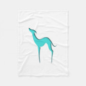 Greyhound Whippet dog turquoise silhouette Elegant Fleece Deken (Voorkant)