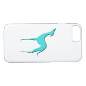 Greyhound Whippet elegant turquoise silhouet Case-Mate iPhone Case (Achterkant (Horizontaal))