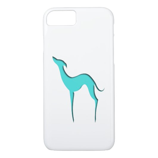 Greyhound Whippet elegant turquoise silhouet Case-Mate iPhone Case (Achterkant)