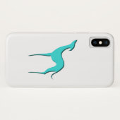 Greyhound Whippet elegant turquoise silhouet Case-Mate iPhone Case (Achterkant (horizontaal))