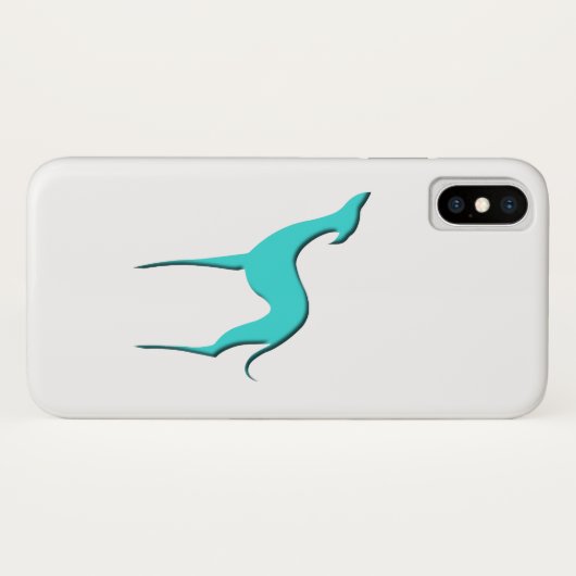 Greyhound Whippet elegant turquoise silhouet Case-Mate iPhone Case (Achterkant (horizontaal))