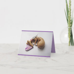 Greyhound Whippet Fawn Angel Kaart