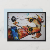 Greyhound Whippet Galgo Mixed Media Art Briefkaart (Voorkant / Achterkant)