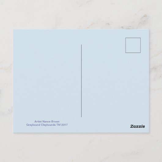 Greyhound Whippet Galgo Mixed Media Art Briefkaart (Achterkant)