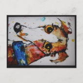 Greyhound Whippet Galgo Mixed Media Art Briefkaart (Voorkant)