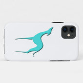 Greyhound Whippet hond elegant turkooise silhouett Case-Mate iPhone Case (Achterkant (horizontaal))