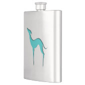 Greyhound Whippet hond elegant turkooise silhouett Heupfles (Links)