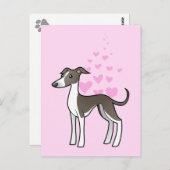 Greyhound/Whippet/Italiaanse Greyhound Love Briefkaart (Voorkant / Achterkant)