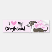 Greyhound/Whippet/Italiaanse Greyhound Love Bumpersticker (Voorkant)