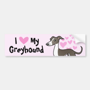 Greyhound/Whippet/Italiaanse Greyhound Love Bumpersticker