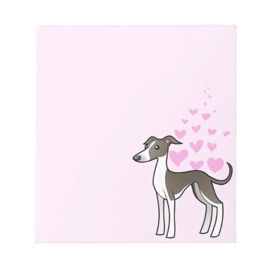 Greyhound/Whippet/Italiaanse Greyhound Love Notitieblok (Voorkant)