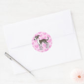 Greyhound/Whippet/Italiaanse Greyhound Love Ronde Sticker (Envelop)