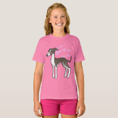 Greyhound/Whippet/Italiaanse Greyhound Love T-shirt (Voorkant volledig)