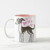 Greyhound/Whippet/Italiaanse Greyhound Love Tweekleurige Koffiemok (Links)