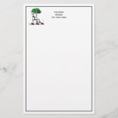 Greyhound Whippet met Boom Heraldic Crest Embleem Briefpapier (Voorkant)