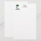 Greyhound Whippet met Boom Heraldic Crest Embleem Briefpapier (Voorkant / Achterkant)