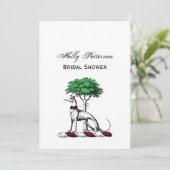 Greyhound Whippet met Boom Heraldic Crest Embleem Kaart (Staand voorkant)