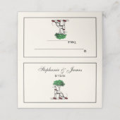 Greyhound Whippet met Boom Heraldic Crest Embleem Plaatskaartje (Buitenkant ongevouwen)