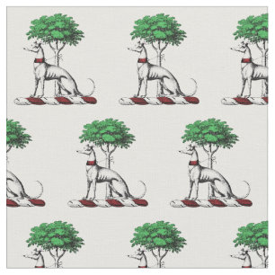 Greyhound Whippet met Boom Heraldic Crest Embleem Stof
