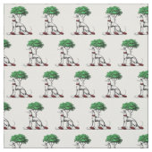 Greyhound Whippet met Boom Heraldic Crest Embleem Stof (Swatch)