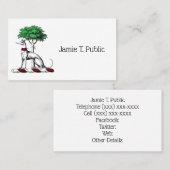 Greyhound Whippet met Boom Heraldic Crest Embleem Visitekaartje (Voorkant / Achterkant)