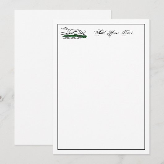 Greyhound Whippet met Heraldic Crest Note Card Notitiekaartje (Voorkant / Achterkant)