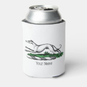 Greyhound Whippet Running Heraldic Crest Emblem Blikjeskoeler (Blikje Achterkant)