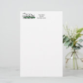 Greyhound Whippet Running Heraldic Crest Emblem Briefpapier (Staand voorkant)