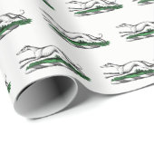Greyhound Whippet Running Heraldic Crest Emblem Cadeaupapier (Rol Hoek)