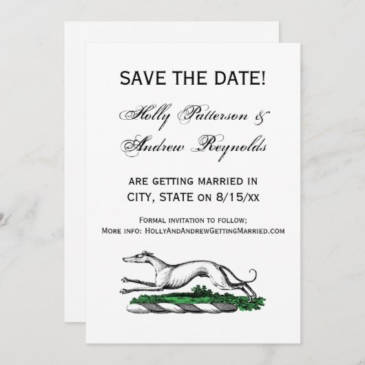 Greyhound Whippet Running Heraldic Crest Emblem Kaart (Voorkant / Achterkant)