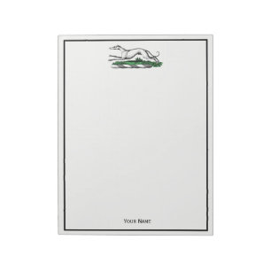 Greyhound Whippet Running Heraldic Crest Emblem Notitieblok