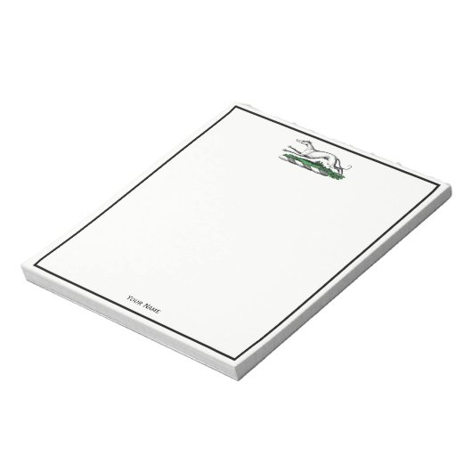 Greyhound Whippet Running Heraldic Crest Emblem Notitieblok (Linkerzijde)