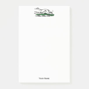 Greyhound Whippet Running Heraldic Crest Emblem Post-it® Notes