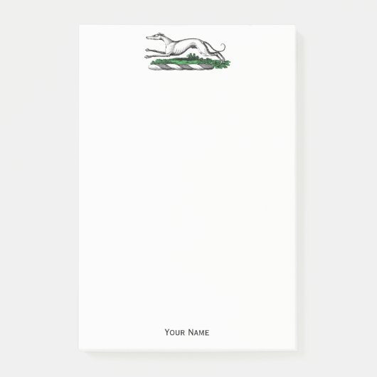 Greyhound Whippet Running Heraldic Crest Emblem Post-it® Notes (Voorkant)